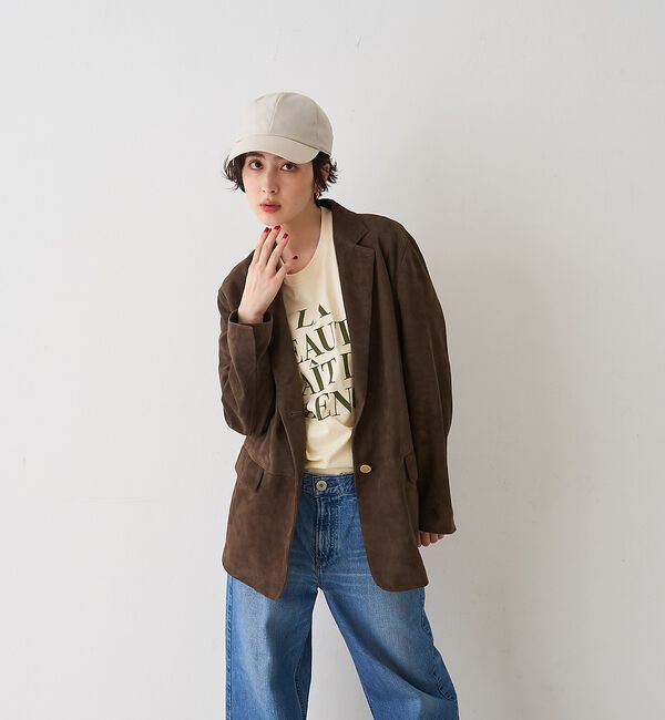 Rouge vif「ゴートスエードシングルジャケット」|テーラードジャケット|