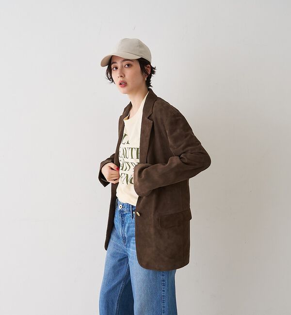 Rouge vif「ゴートスエードシングルジャケット」|テーラードジャケット|