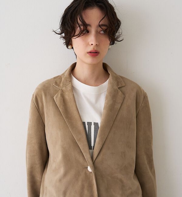 Rouge vif「ゴートスエードシングルジャケット」|テーラードジャケット|