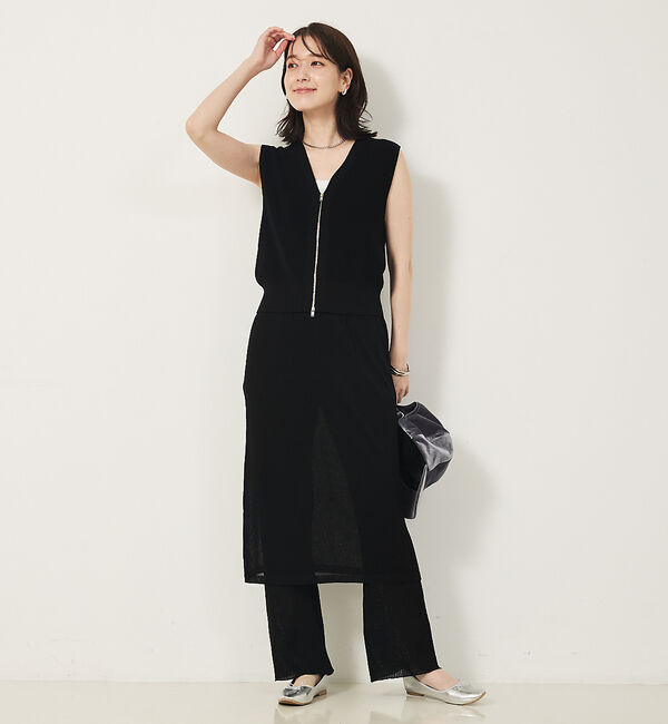 abahouse mavie「【セットアップ対応】ジップニットベスト」|ベスト・ジレ|