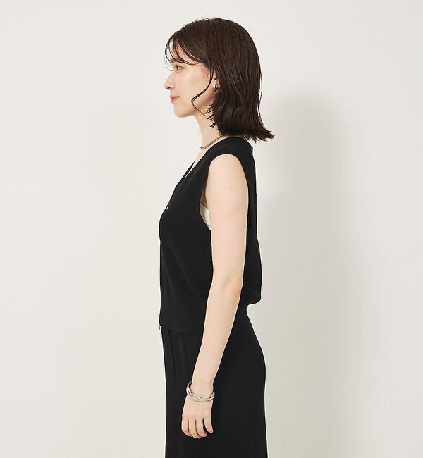 abahouse mavie「【セットアップ対応】ジップニットベスト」|ベスト・ジレ|