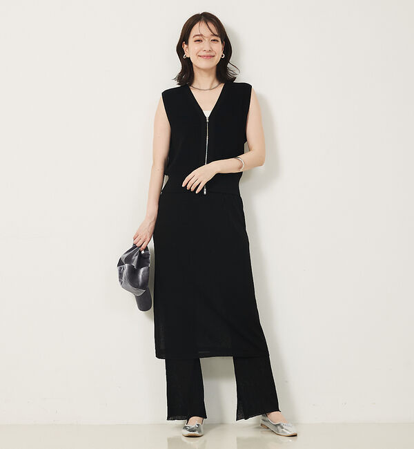 abahouse mavie「【セットアップ対応】ジップニットベスト」|ベスト・ジレ|