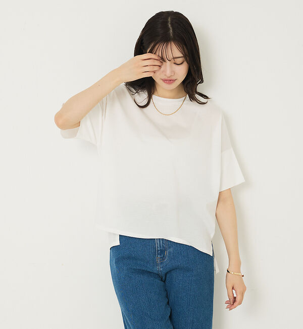 abahouse mavie「【大人の推しT！】シルケット天竺ワイドTシャツ」|Tシャツ・カットソー|