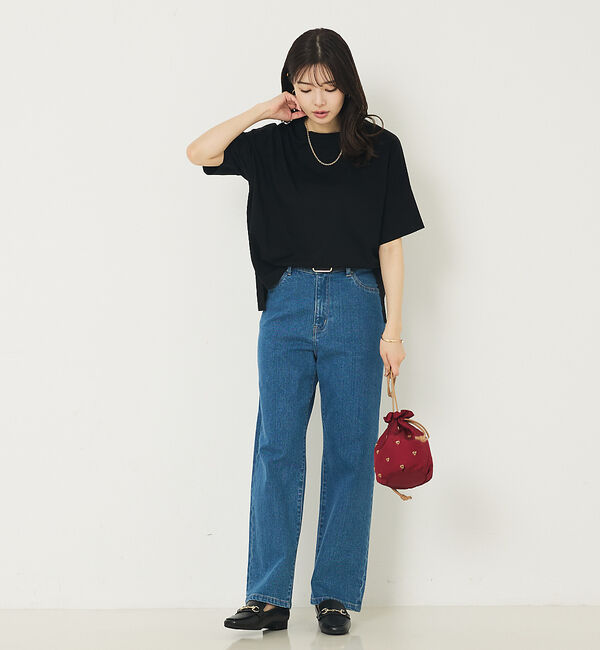 abahouse mavie「【大人の推しT！】シルケット天竺ワイドTシャツ」|Tシャツ・カットソー|