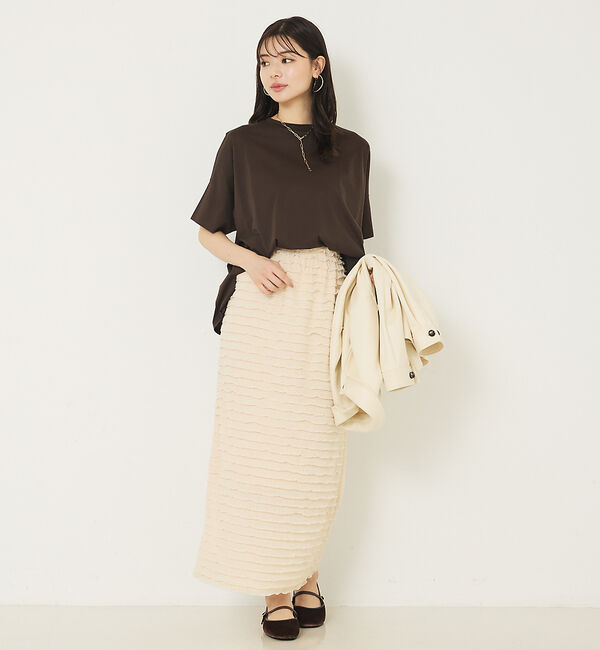 abahouse mavie「【大人の推しT！】シルケット天竺ワイドTシャツ」|Tシャツ・カットソー|