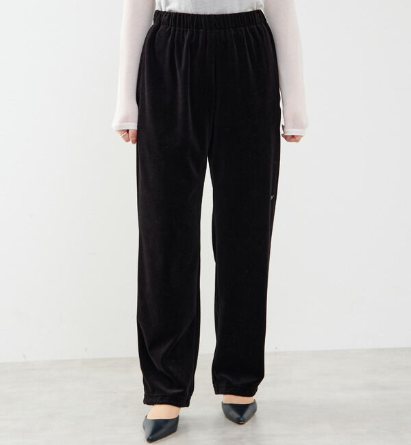 A_「【A_/エース】カットベロアパンツ」|その他|ブラック