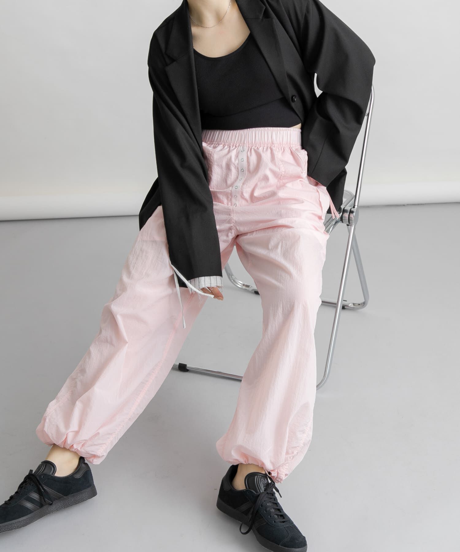  「ヘムドロストナイロンパンツ」|その他|ピンク