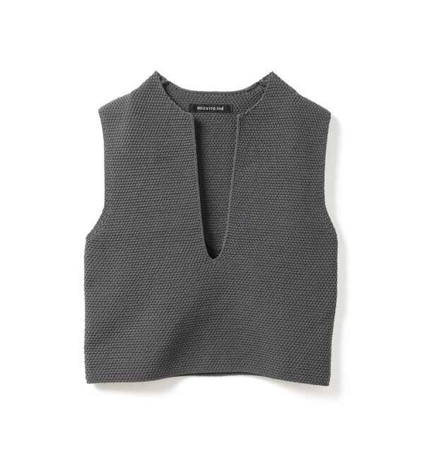 mizuiro ind「mizuiro ind ディープＶネックベスト」|ベスト・ジレ|ダークグレー