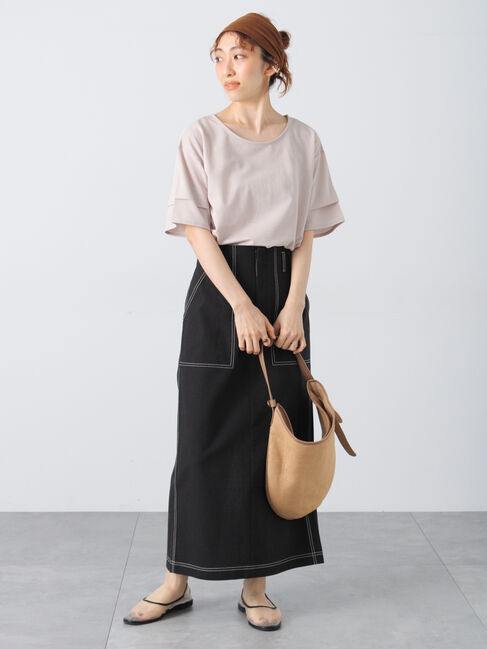 Lugnoncure「プレーティング袖タックTシャツ」|Tシャツ・カットソー|