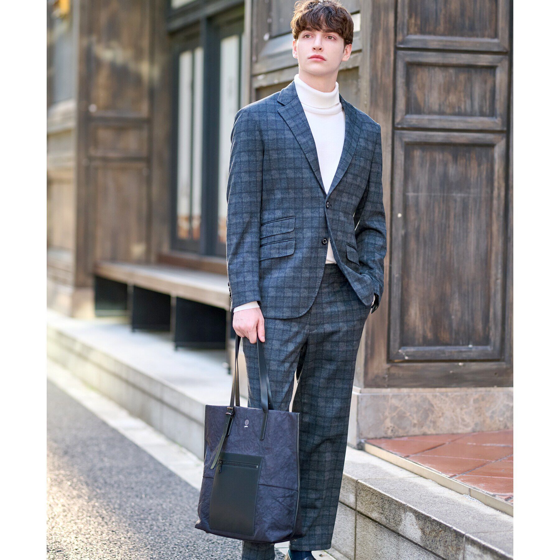 DRESSTERIOR「【セットアップ可】ネイビーグレンチェックSET UPジャケット」|テーラードジャケット|