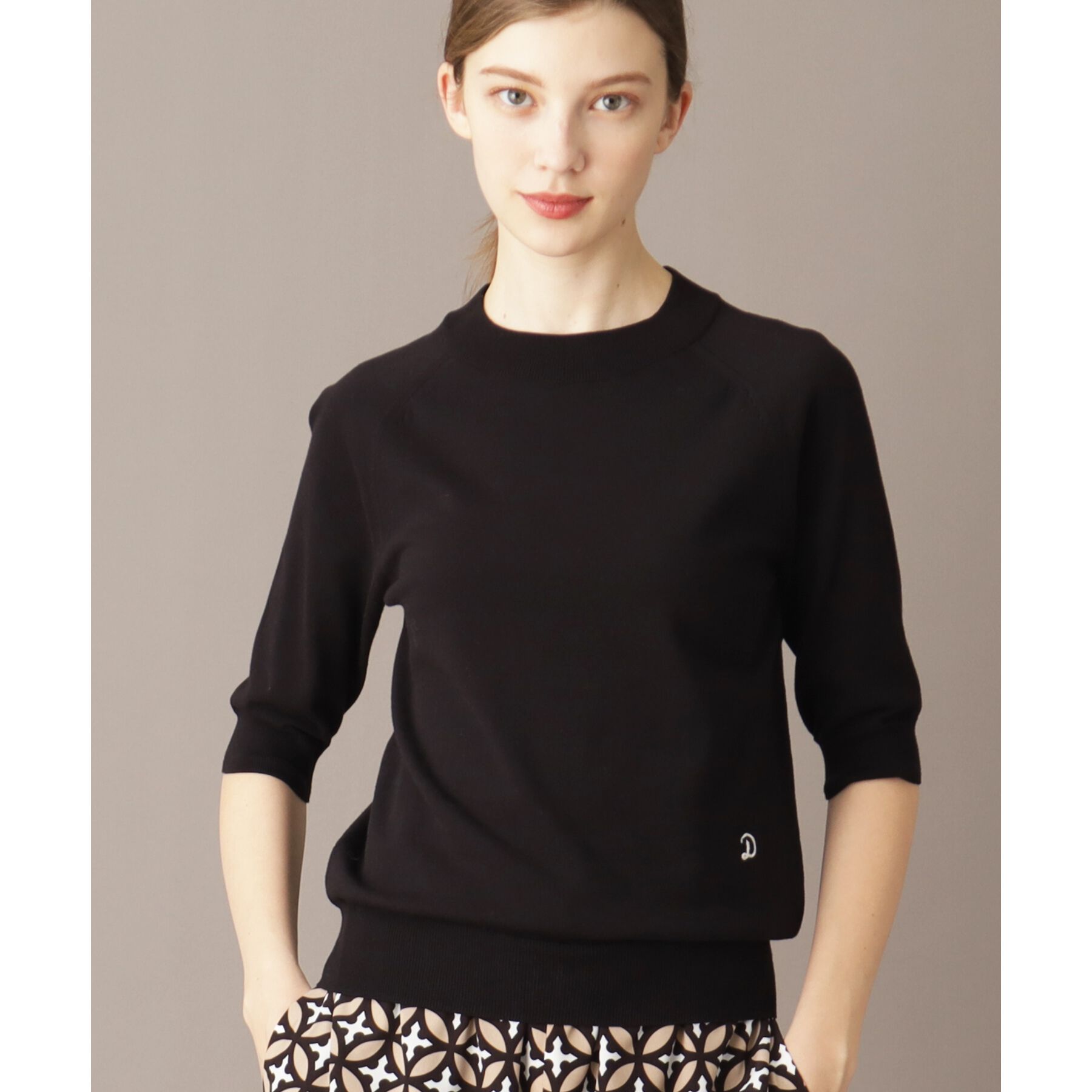 DRESSTERIOR「【定番/洗える】コットンシルク混ハーフスリーブ」|ニット・セーター|