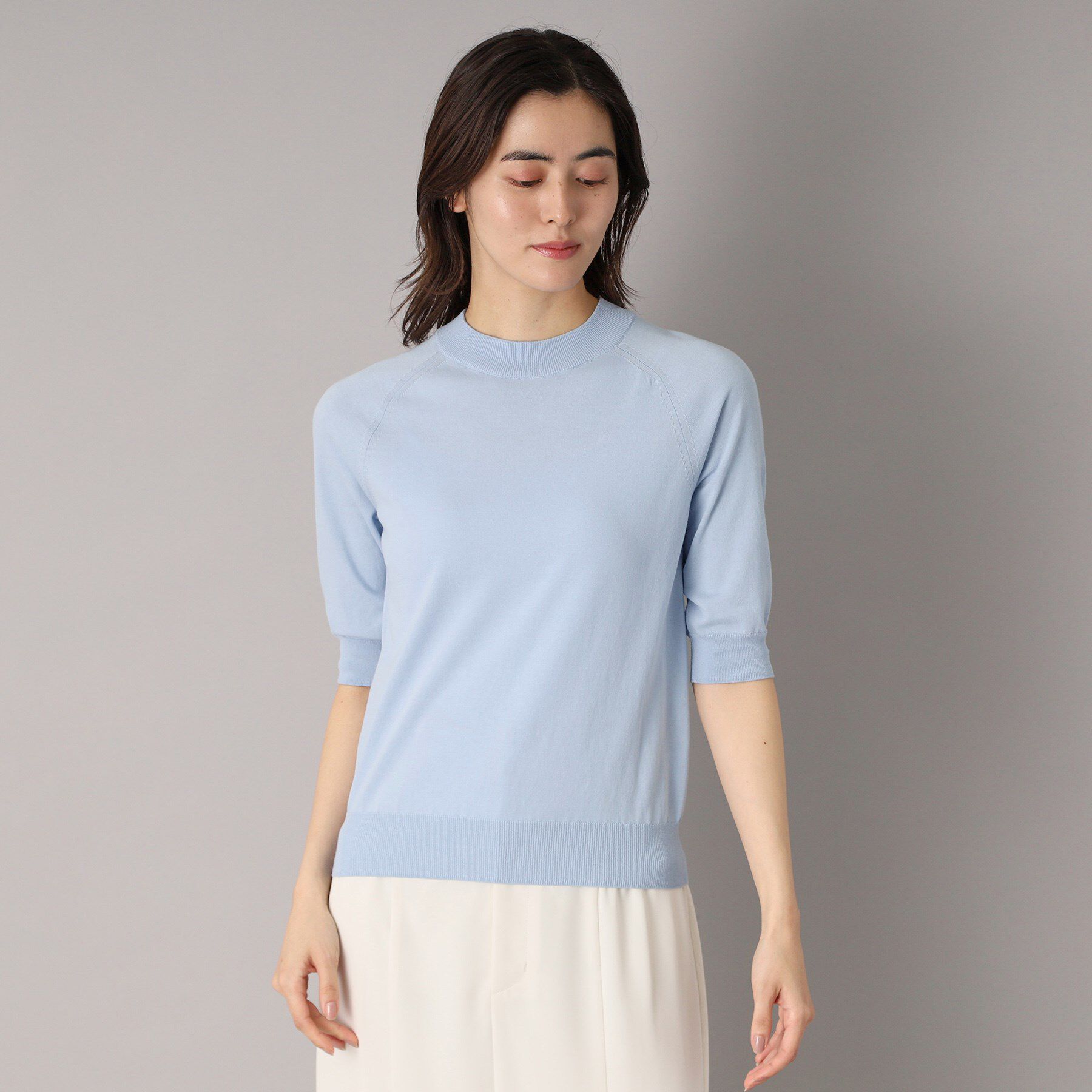 DRESSTERIOR「【定番/洗える】コットンシルク混ハーフスリーブ」|ニット・セーター|