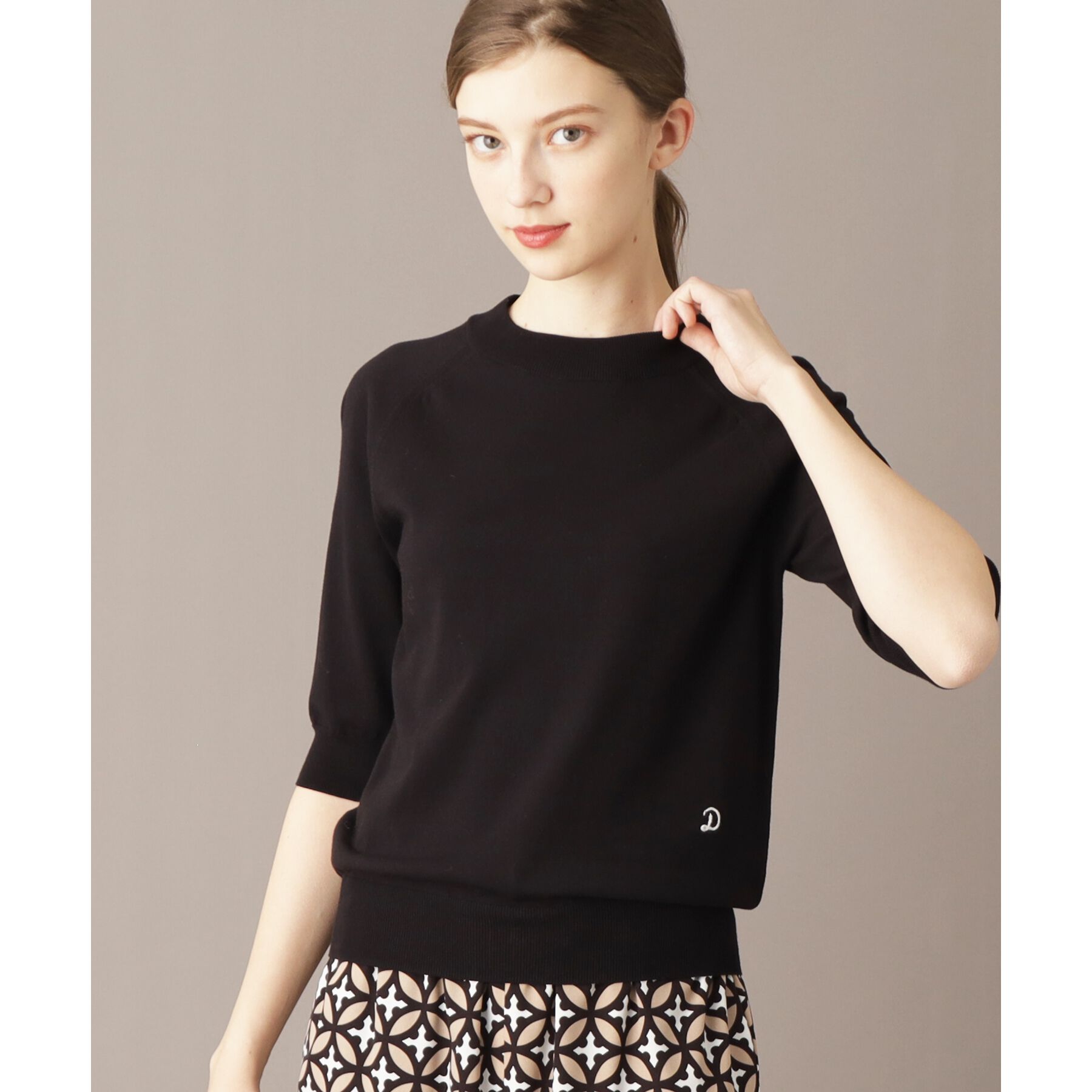 DRESSTERIOR「【定番/洗える】コットンシルク混ハーフスリーブ」|ニット・セーター|