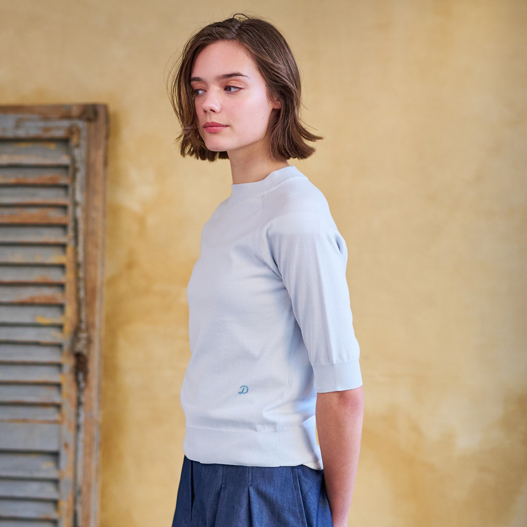 DRESSTERIOR「【定番/洗える】コットンシルク混ハーフスリーブ」|ニット・セーター|