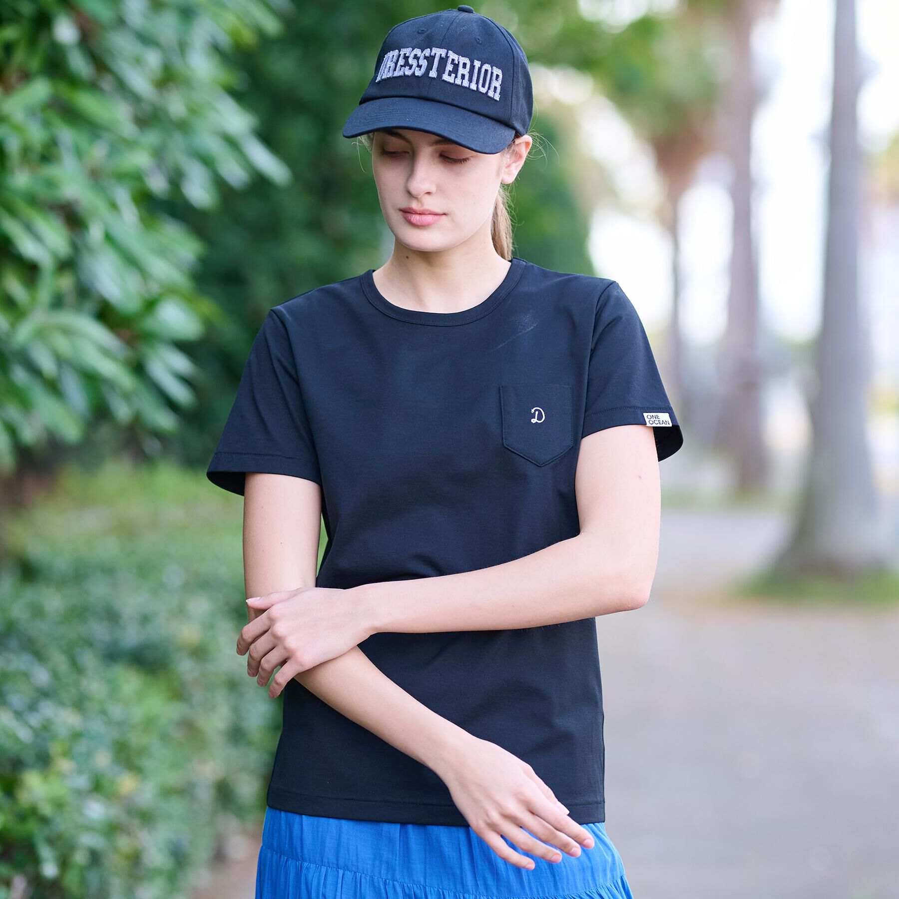 DRESSTERIOR「【洗える/バックプリント】再生ポリエステルホエイルプリントTシャツ」|Tシャツ・カットソー|