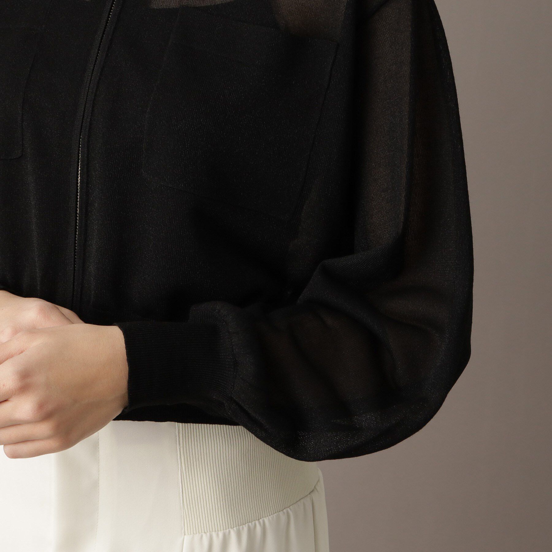 DRESSTERIOR「【洗える/清涼感】シアージップアップニットブルゾン」|ブルゾン・スタジャン|