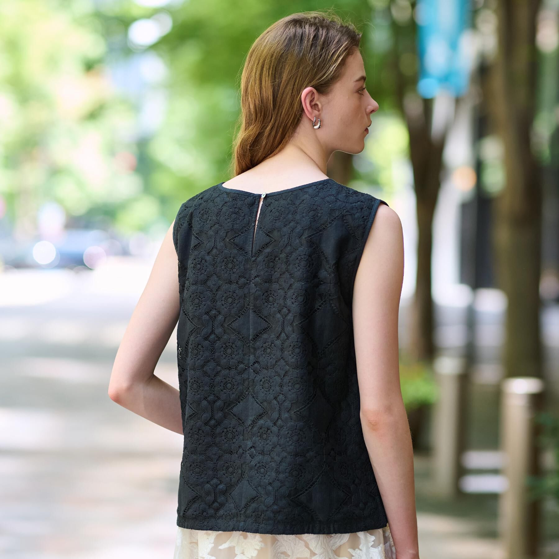 DRESSTERIOR「【コットン100％/洗える】パネルレースブラウス」|シャツ・ブラウス|