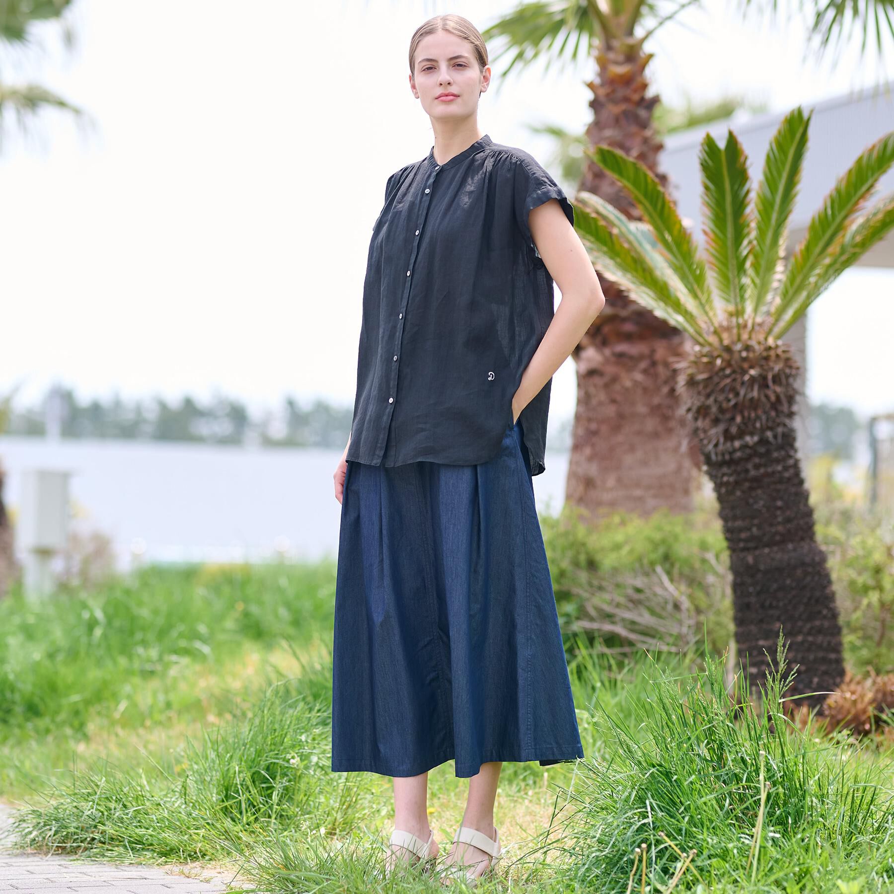 DRESSTERIOR「ガーメントダイラミーフレンチシャツ」|シャツ・ブラウス|