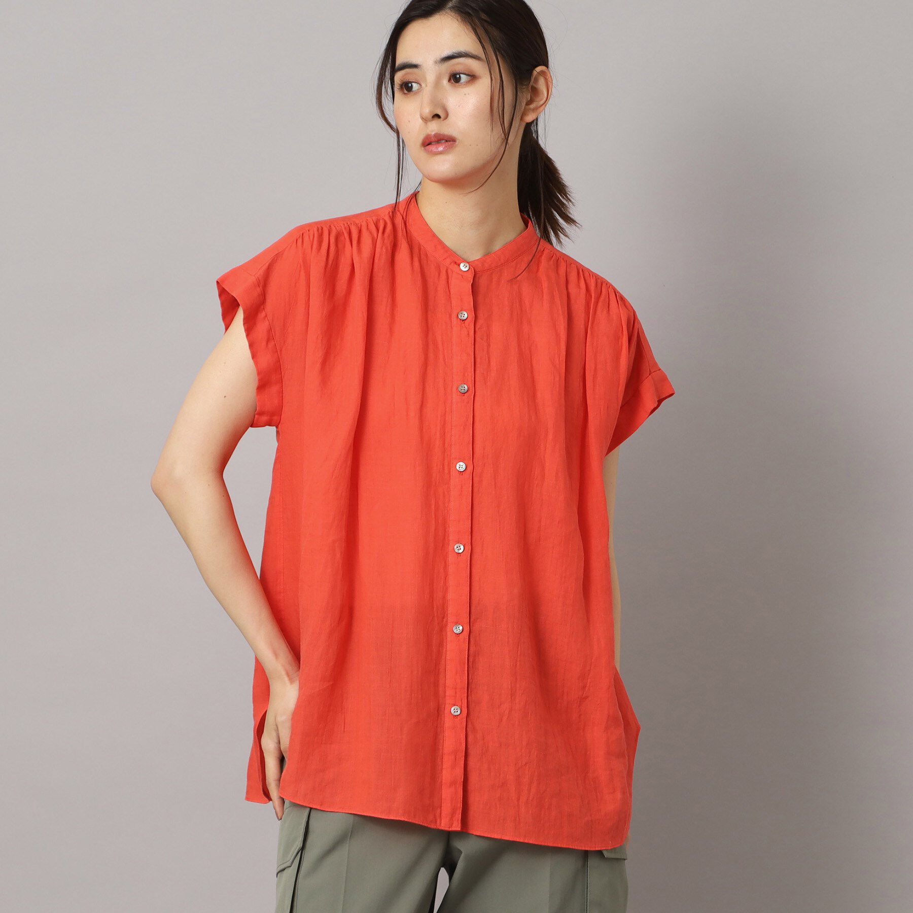 DRESSTERIOR「ガーメントダイラミーフレンチシャツ」|シャツ・ブラウス|