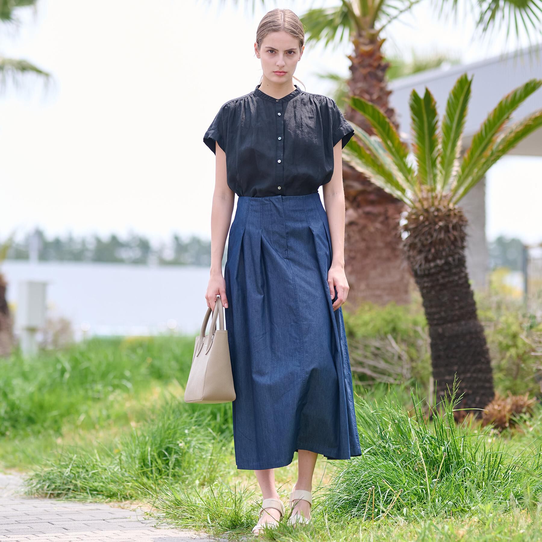 DRESSTERIOR「ガーメントダイラミーフレンチシャツ」|シャツ・ブラウス|