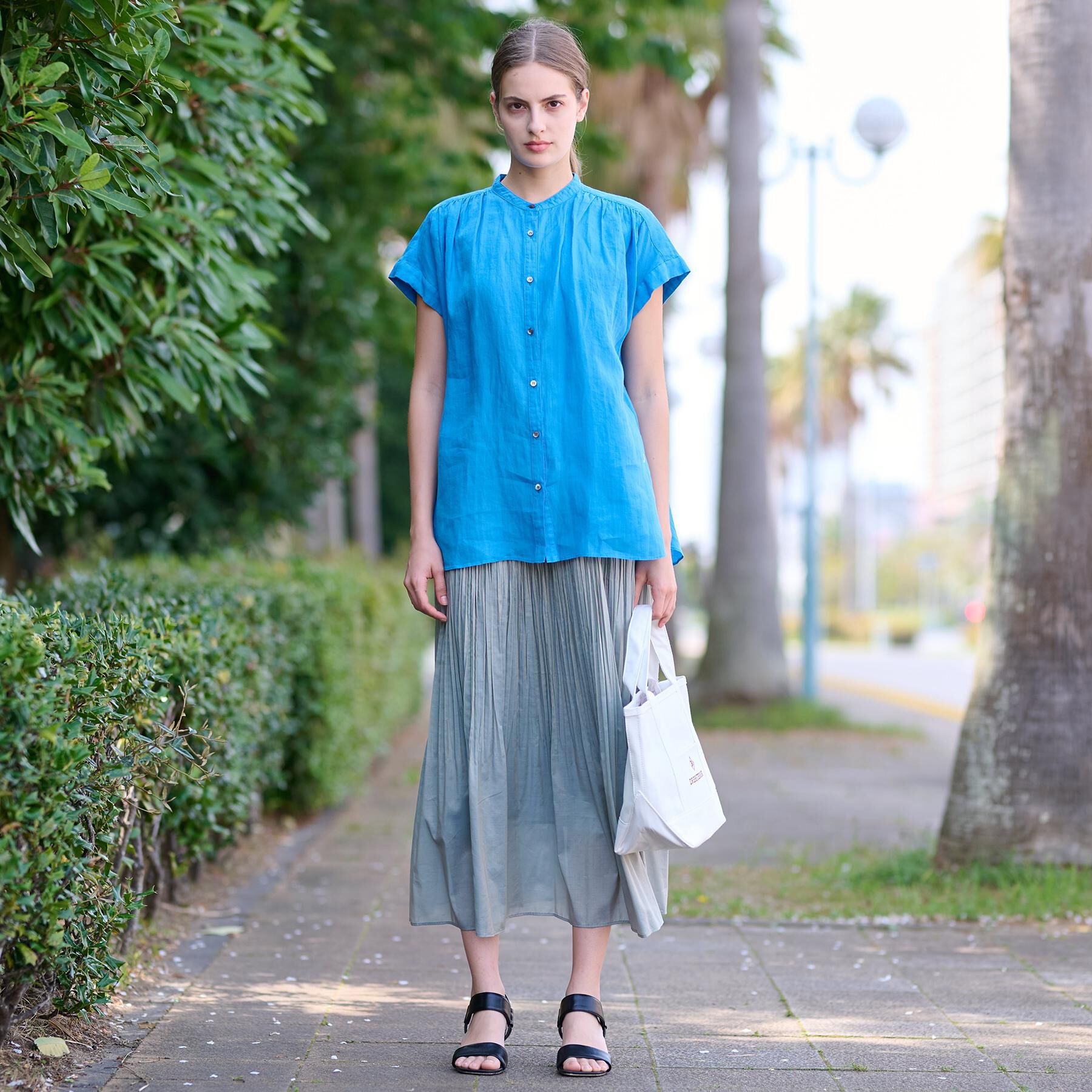 DRESSTERIOR「ガーメントダイラミーフレンチシャツ」|シャツ・ブラウス|