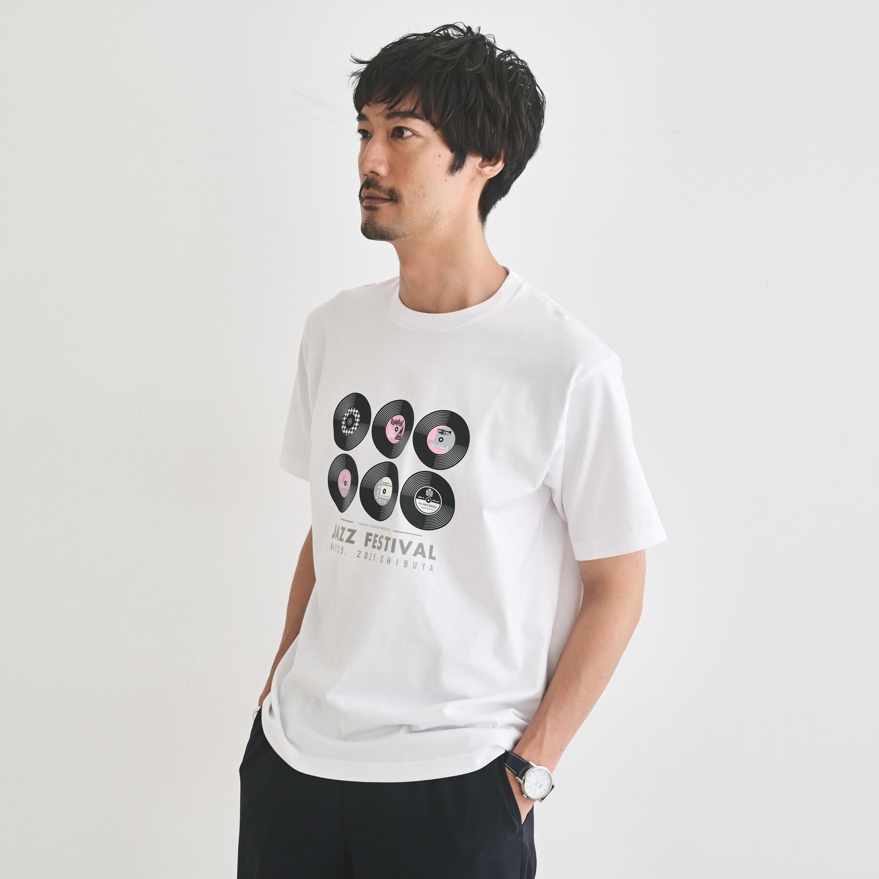 TAKEO KIKUCHI「レコードプリント 天竺 Tシャツ」|Tシャツ・カットソー|