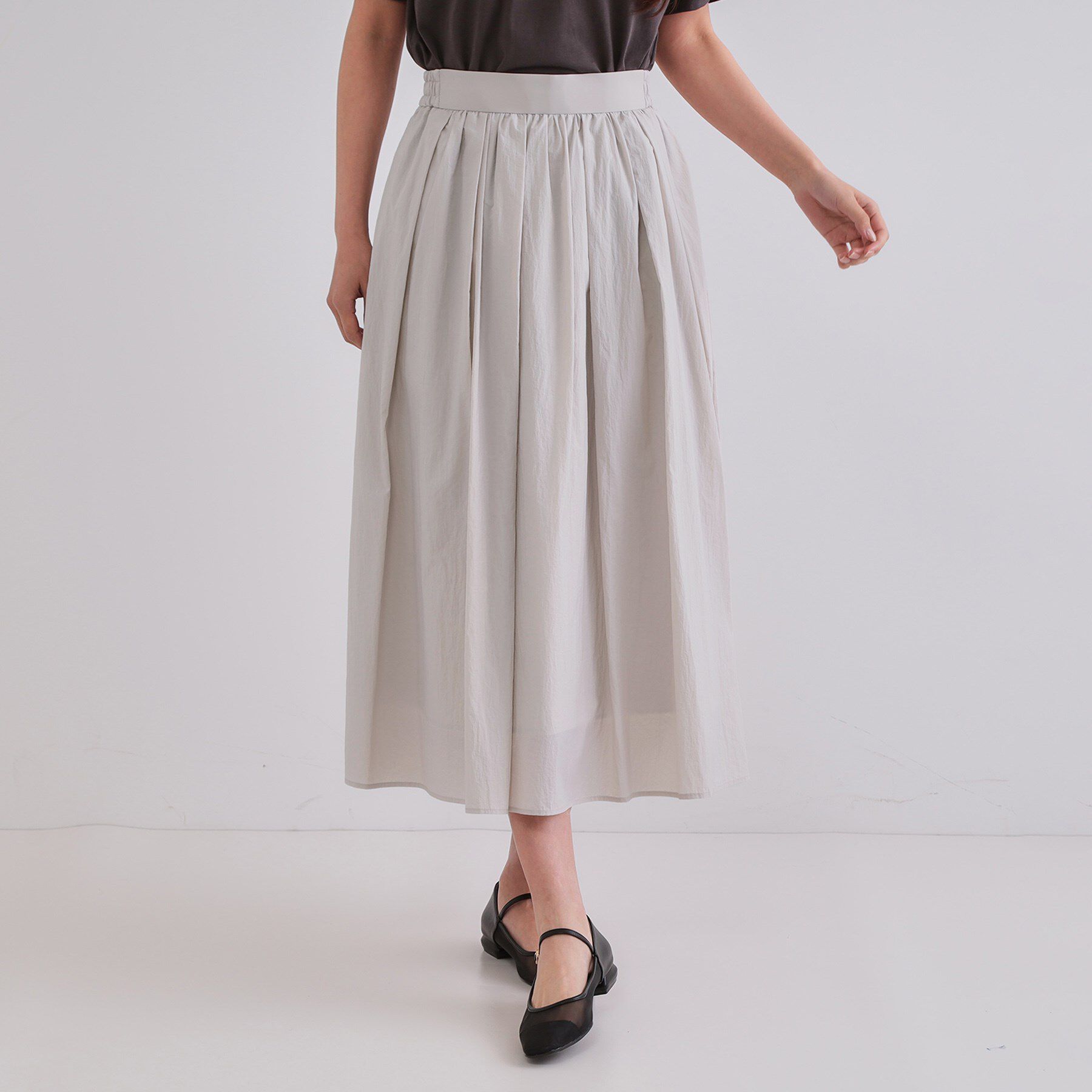 OPAQUE.CLIP「シアーヴィンテージイージーフレアスカート【洗濯機洗い可】」|スカート|