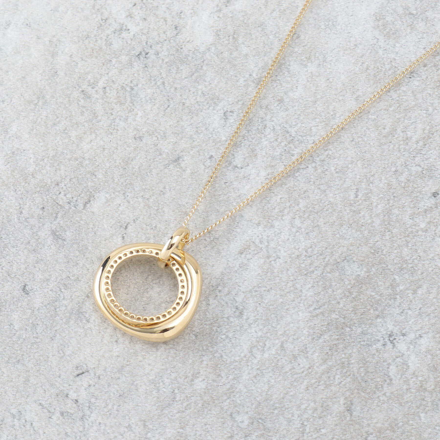 OPAQUE.CLIP「メタルビジューリングネックレス」|ネックレス|ゴールド(007)