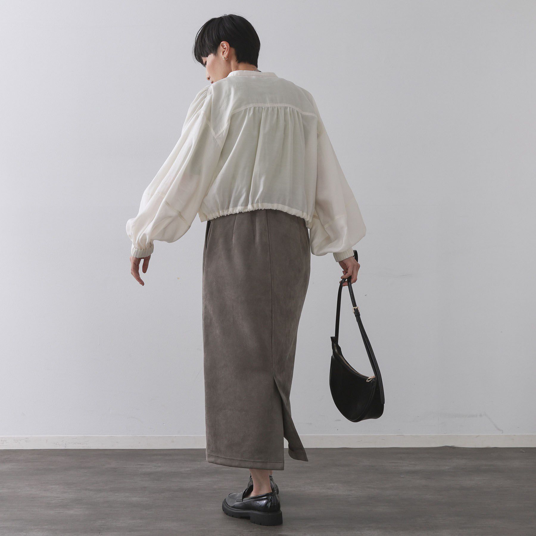 OPAQUE.CLIP「シアーランタンスリーブブルゾン【洗濯機洗い可】」|ブルゾン・スタジャン|