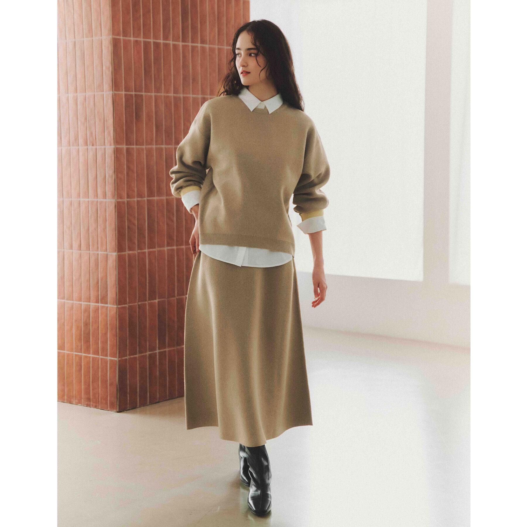 OPAQUE.CLIP「ニットフレアスカート/セットアップ対応【洗濯機OK】」|スカート|