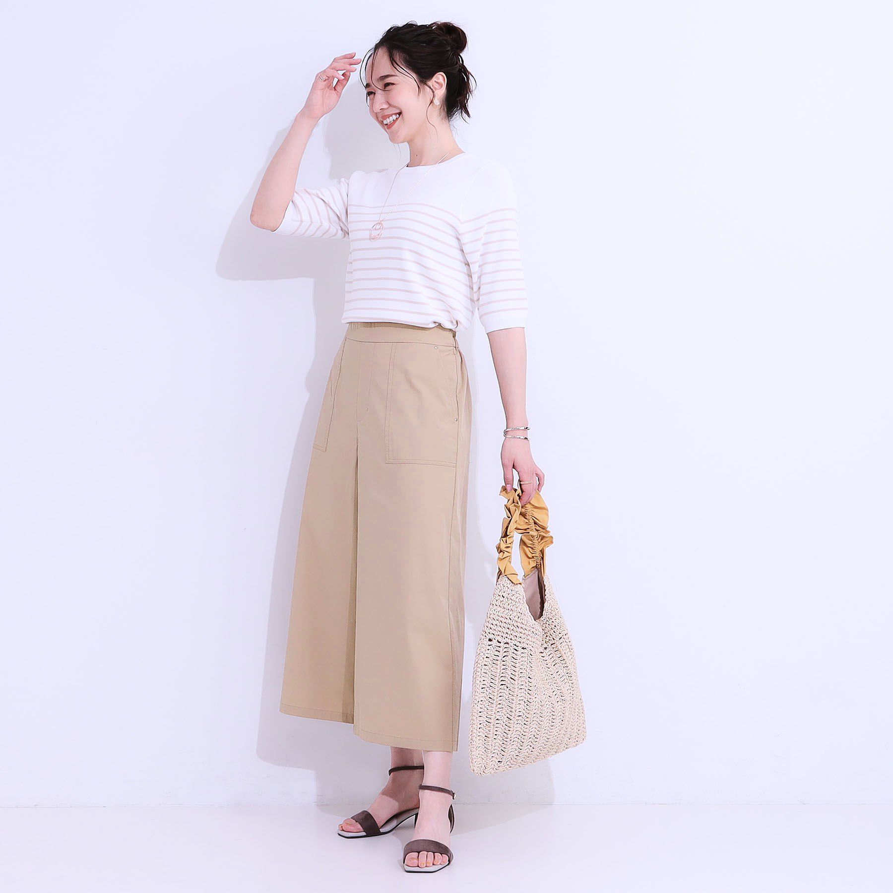 SHOO･LA･RUE「【ひんやり/UV】きれいめにもカジュアルにも ベイカーガウチョパンツ」|その他|