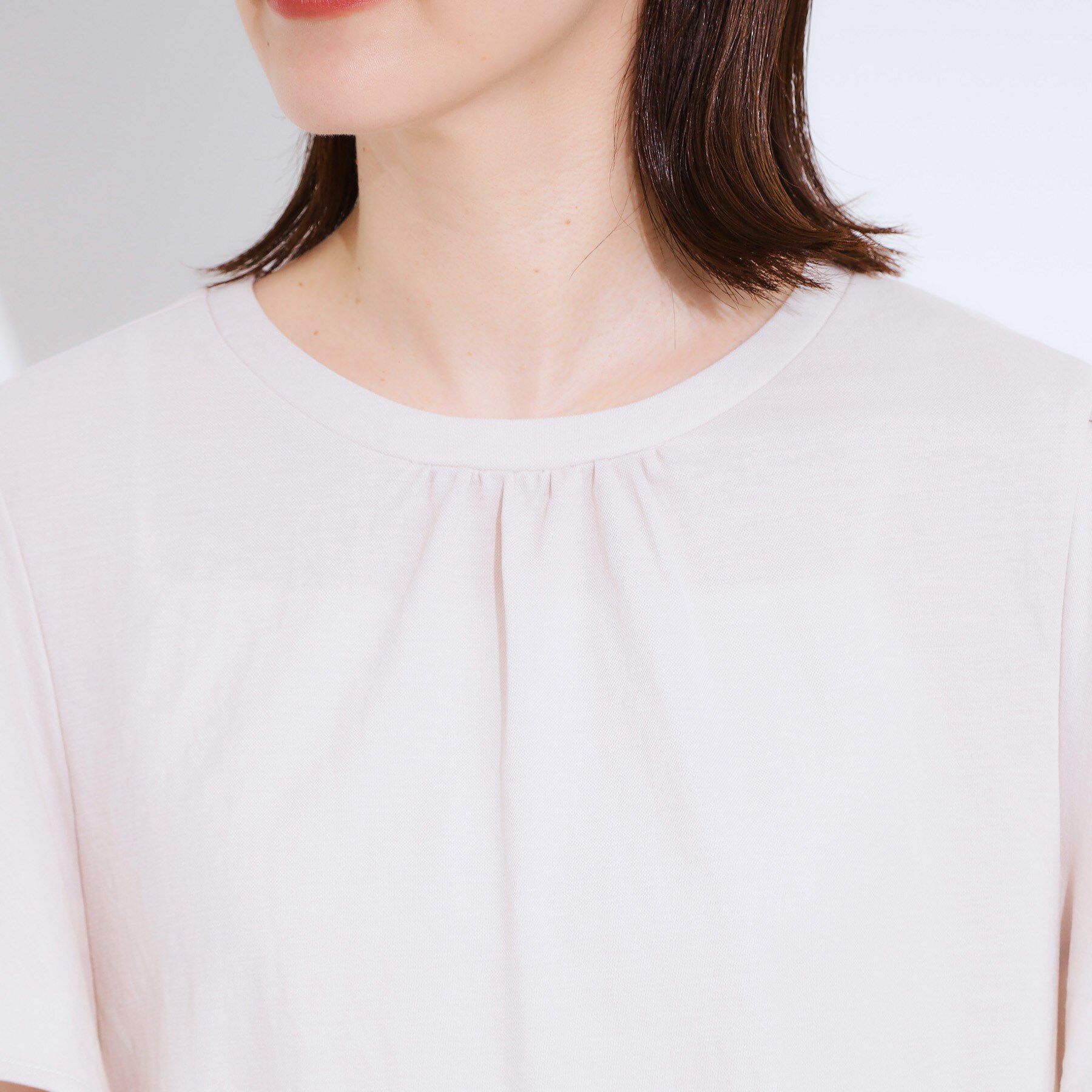 SHOO･LA･RUE「【セットアップ可/ひんやり/S-LL】きちんと感のあるフリル袖トップス」|Tシャツ・カットソー|