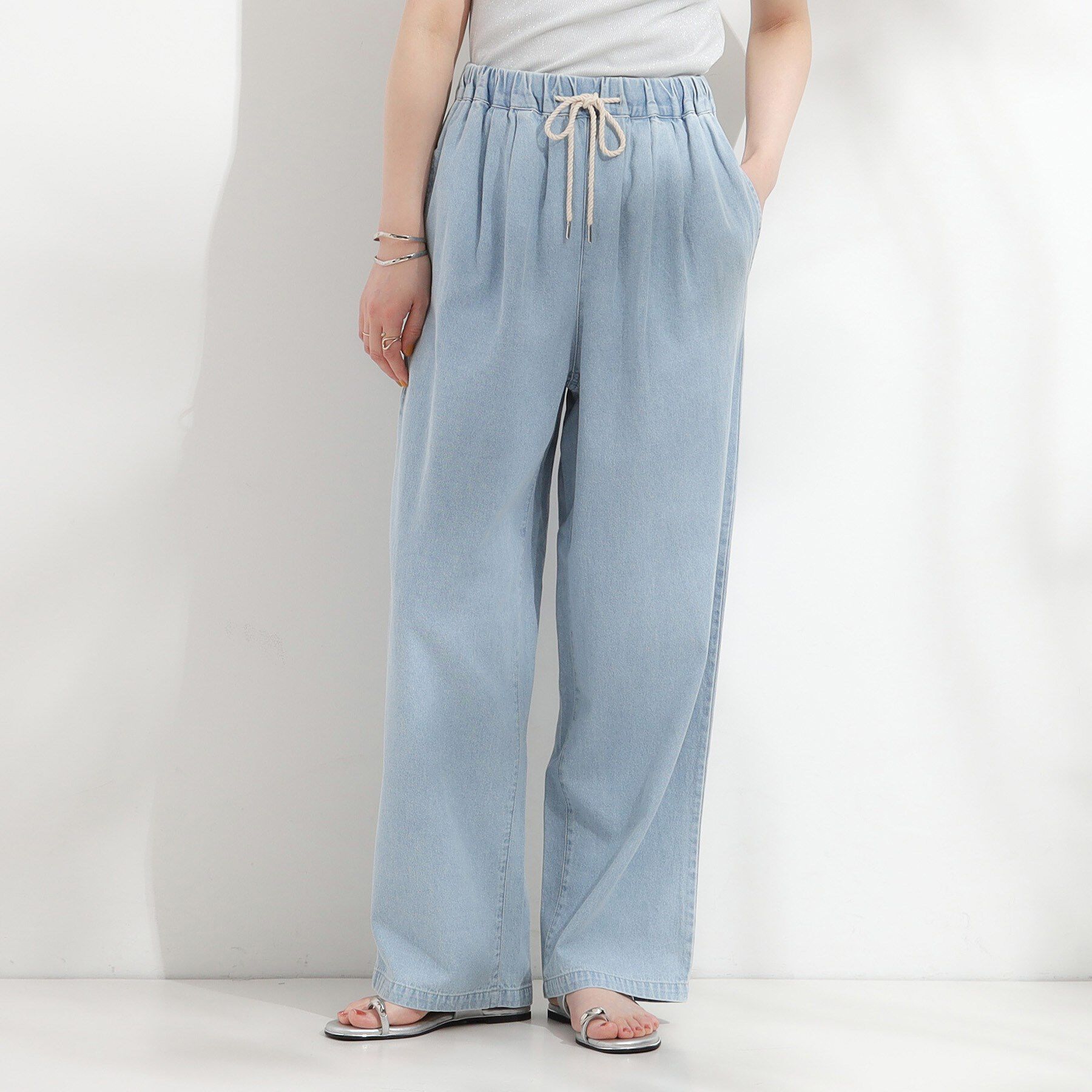SHOO･LA･RUE「暑い夏も軽やかに デニムイージーワイドパンツ」|その他|
