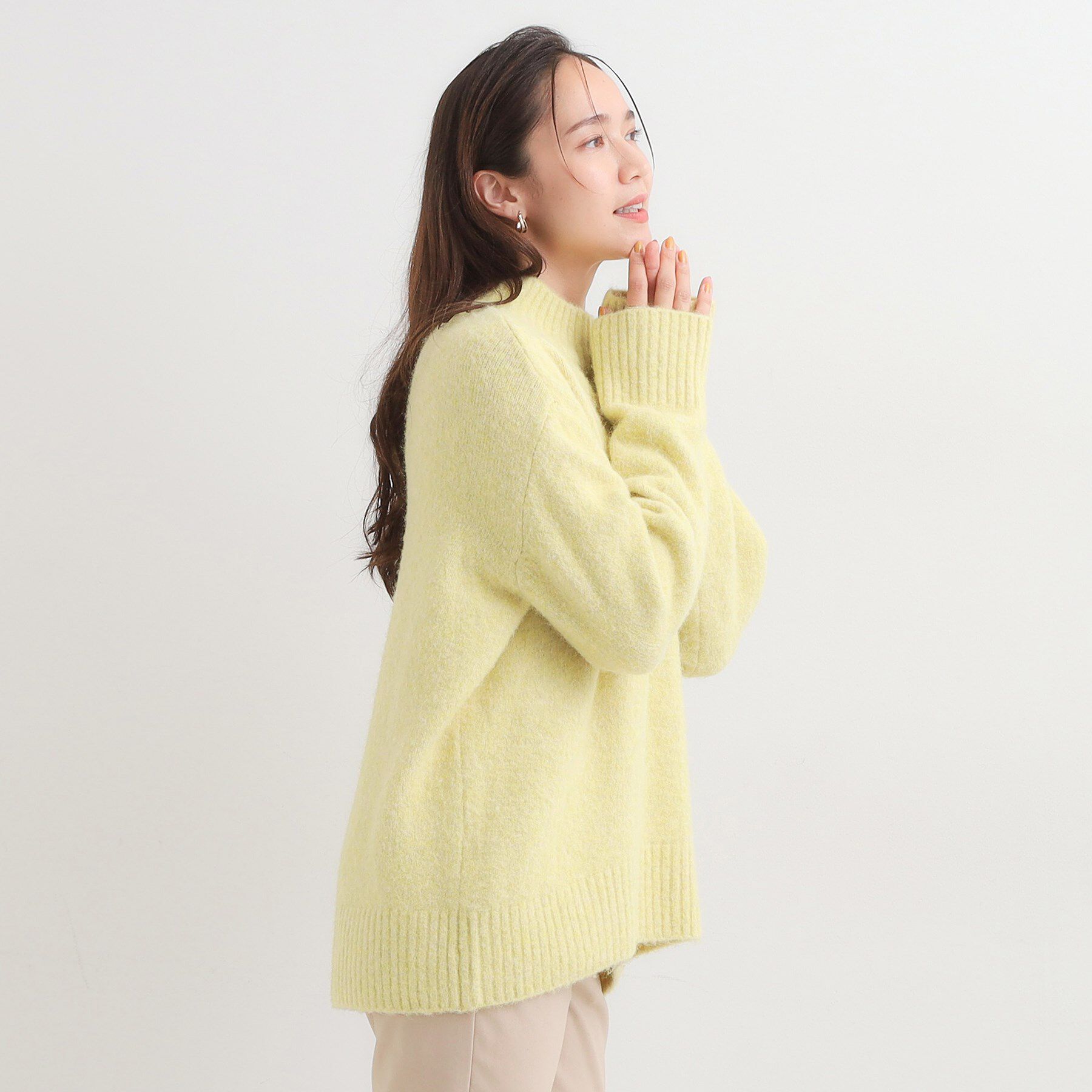 SHOO･LA･RUE「【洗濯機可/S-LL】インせず着られる ふわふわハイネックニット」|ニット・セーター|