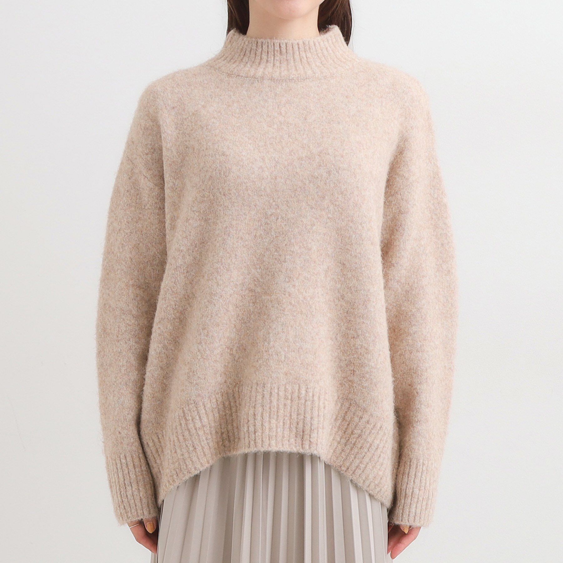 SHOO･LA･RUE「【洗濯機可/S-LL】インせず着られる ふわふわハイネックニット」|ニット・セーター|