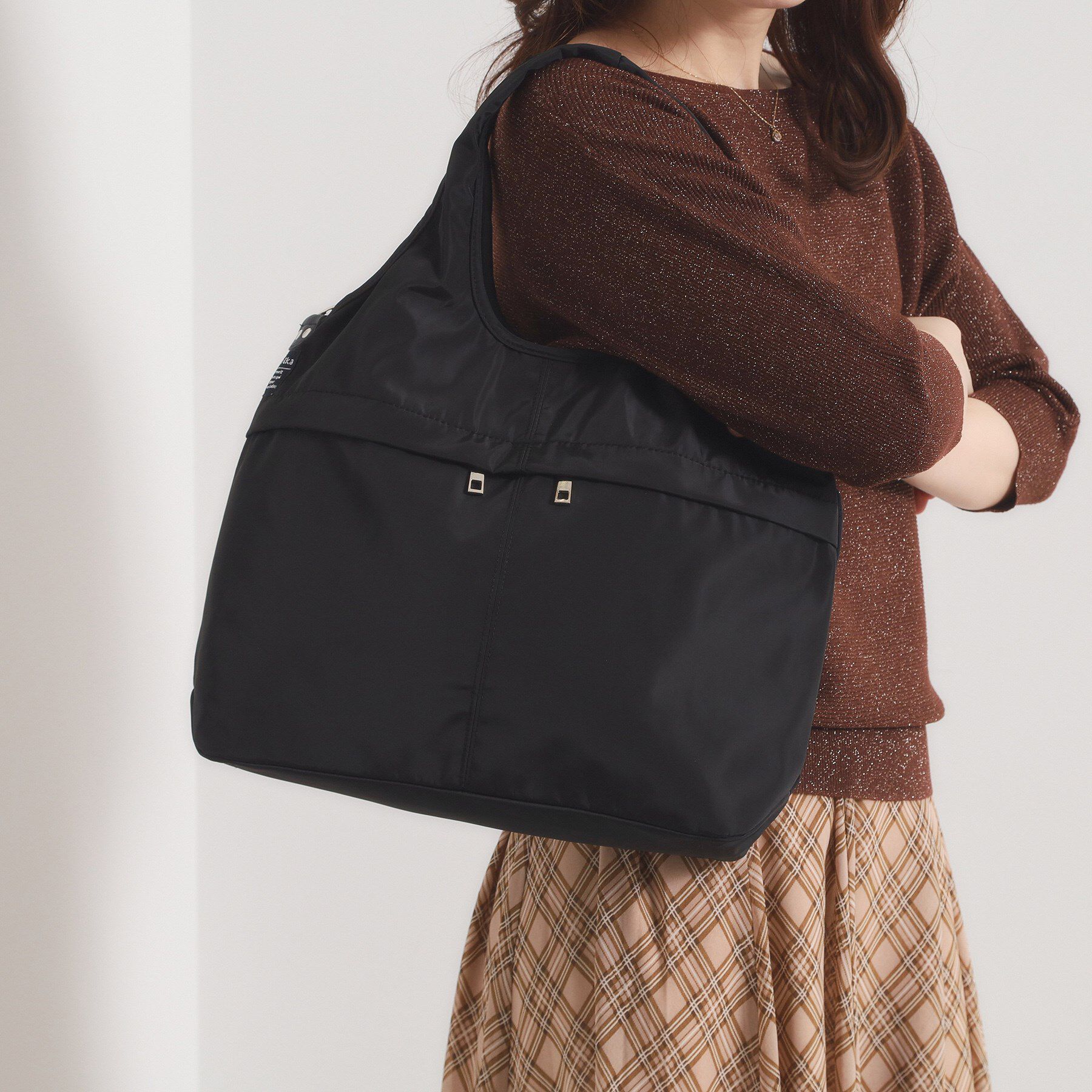 ITS&rsquo;DEMO「【10ポケット】高密度2WAYバルーントート」|トートバッグ|ブラック(019)