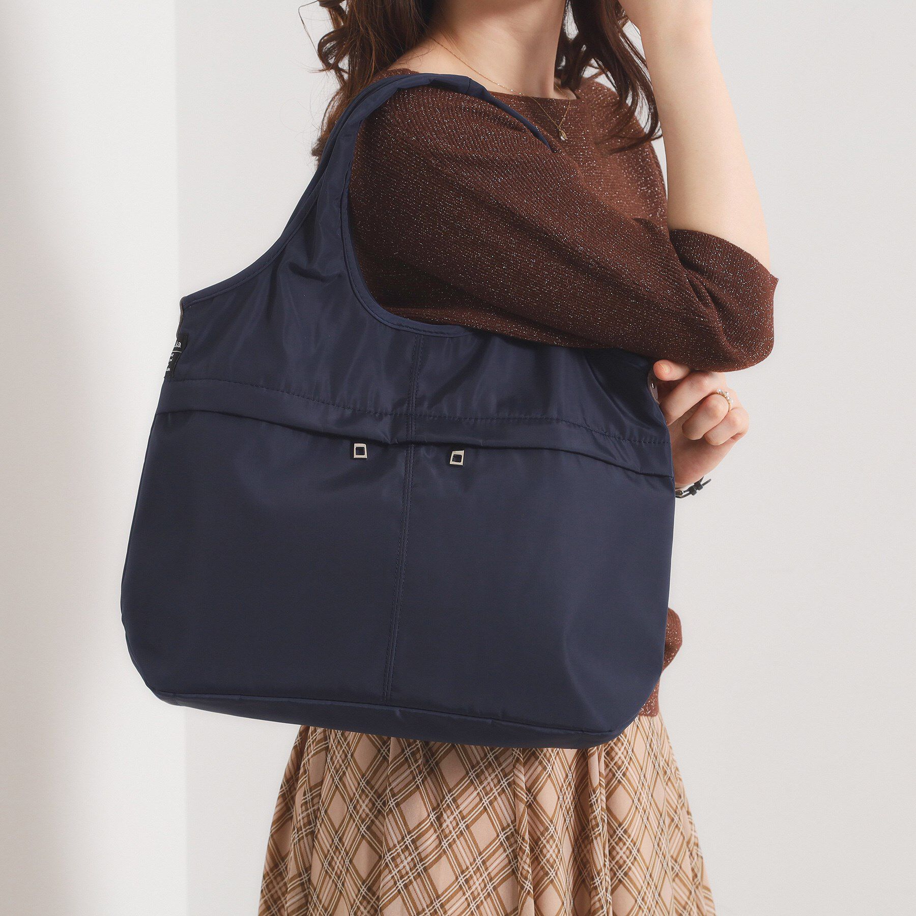 ITS&rsquo;DEMO「【10ポケット】高密度2WAYバルーントート」|トートバッグ|ネイビー(094)