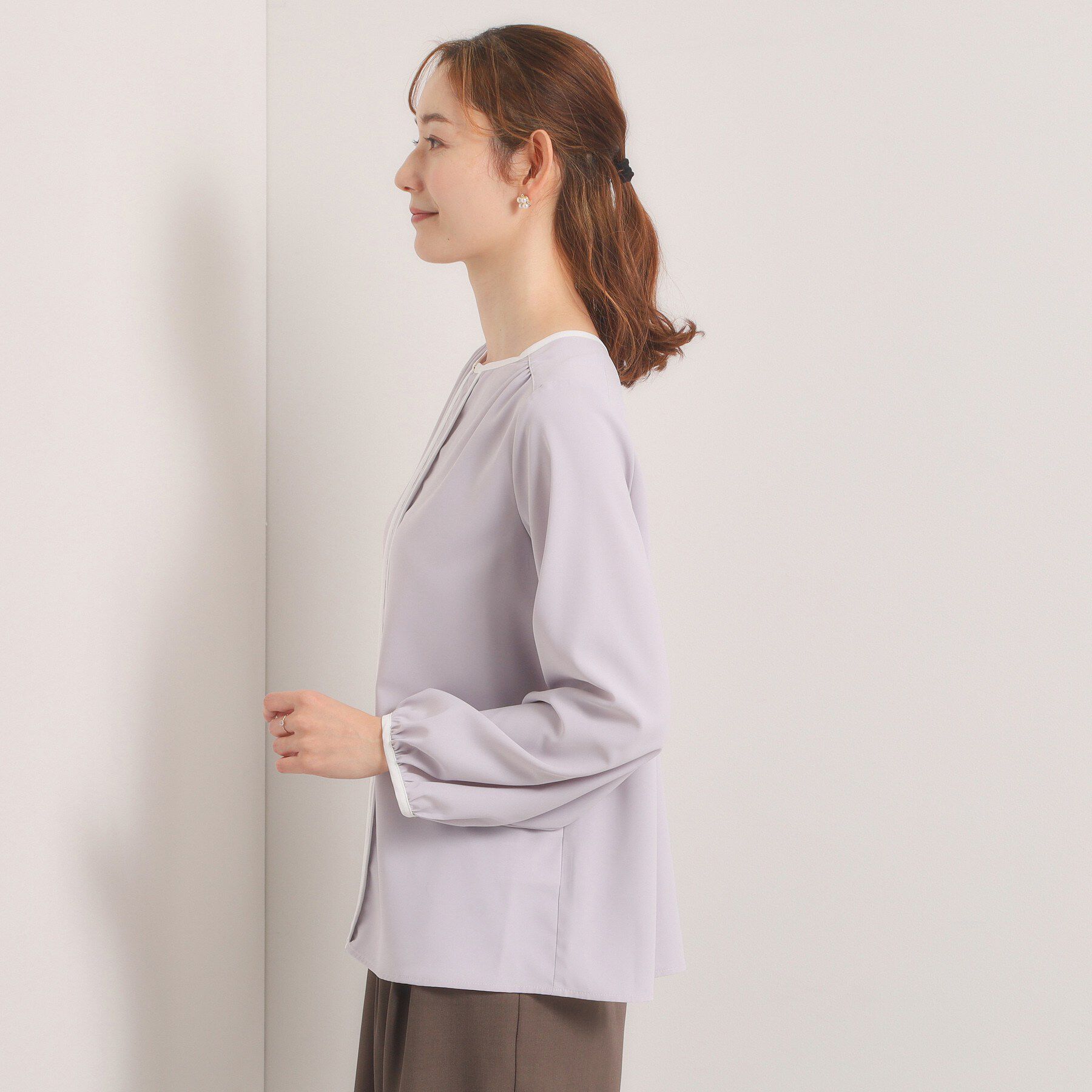 ITS&rsquo;DEMO「【入卒／手洗い可】配色ブラウス」|シャツ・ブラウス|