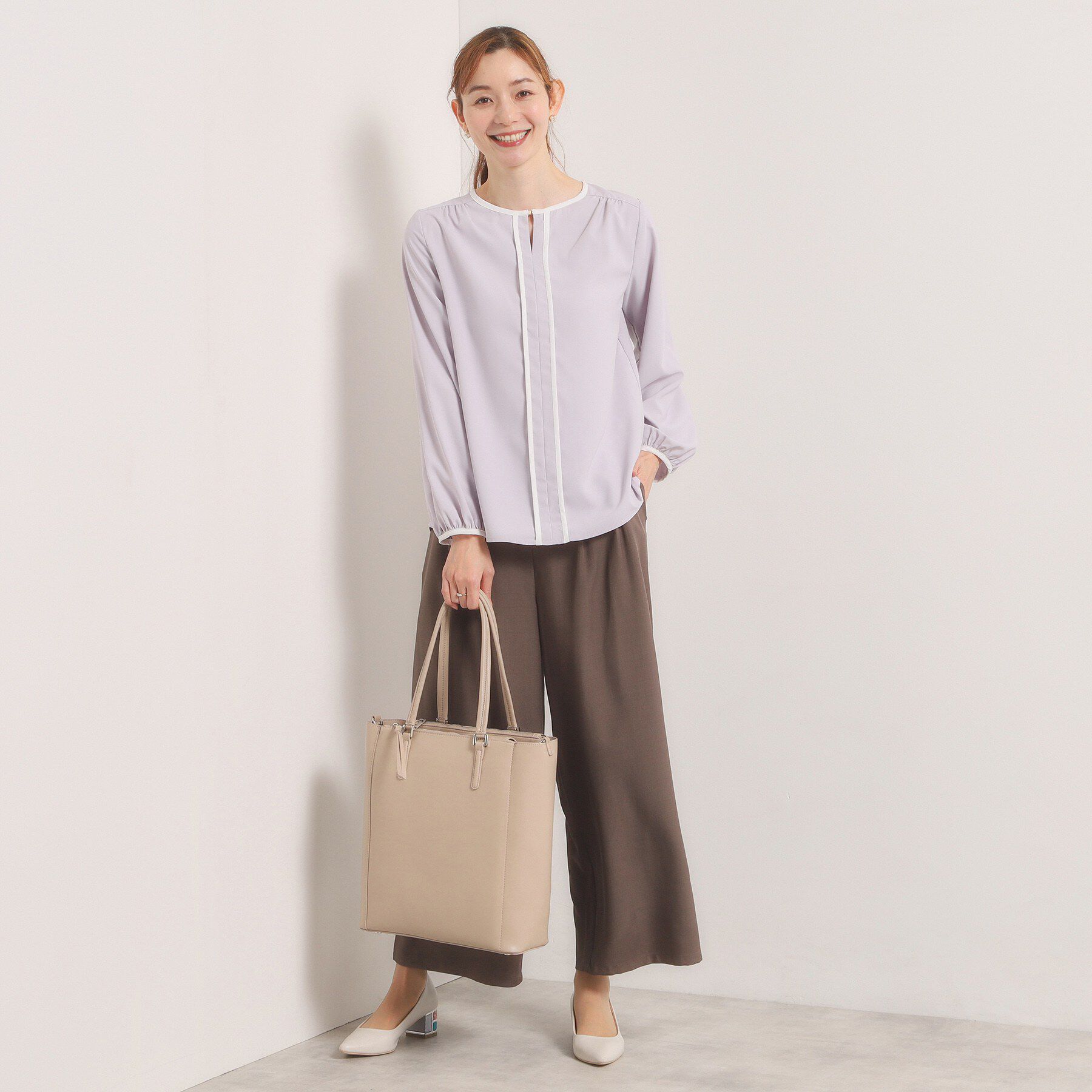 ITS&rsquo;DEMO「【入卒／手洗い可】配色ブラウス」|シャツ・ブラウス|