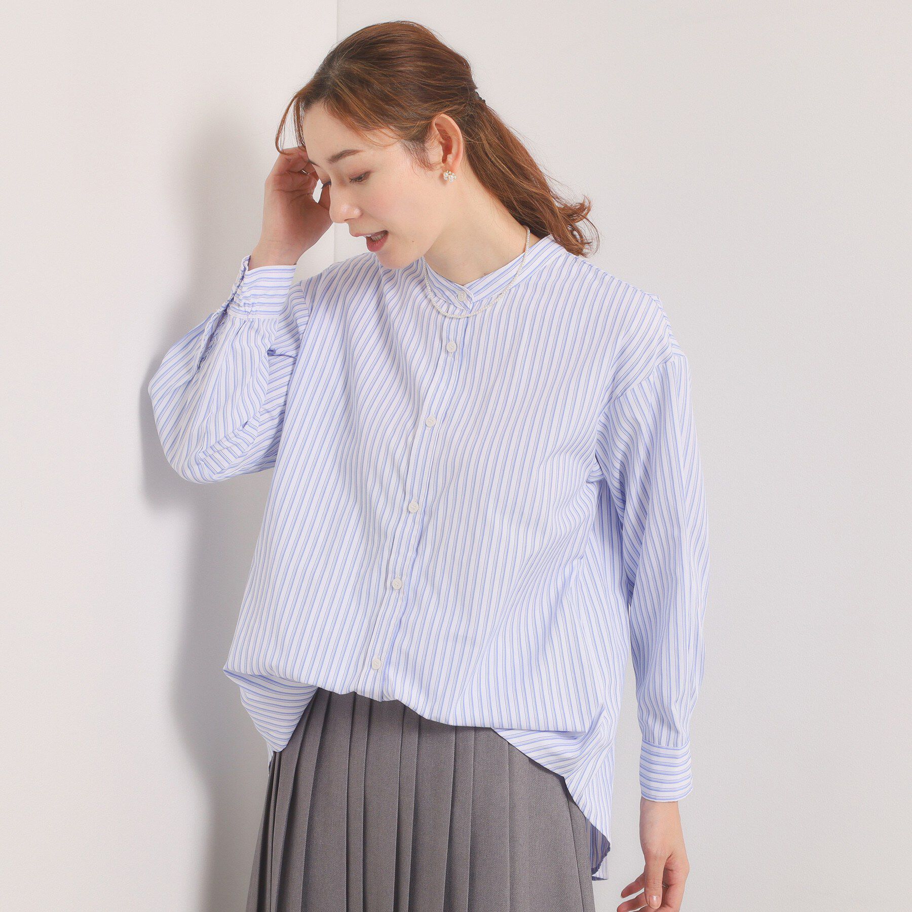 ITS&rsquo;DEMO「【手洗い可】2wayストライプブラウス」|シャツ・ブラウス|