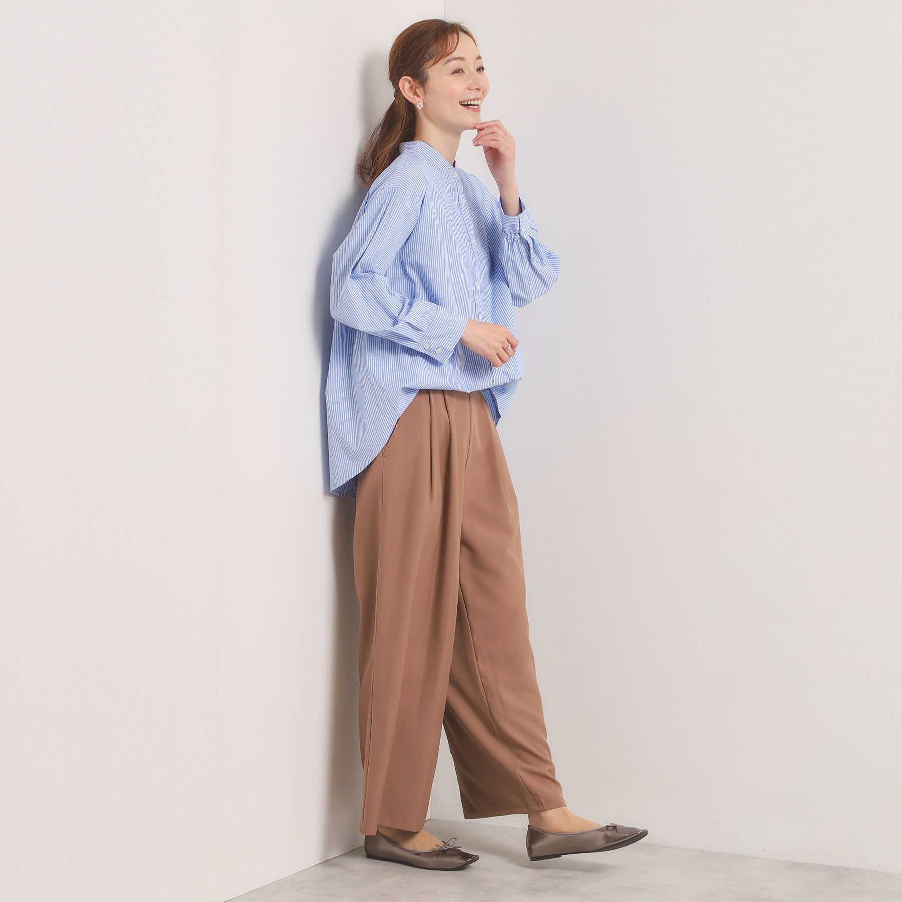 ITS&rsquo;DEMO「【手洗い可】2wayストライプブラウス」|シャツ・ブラウス|