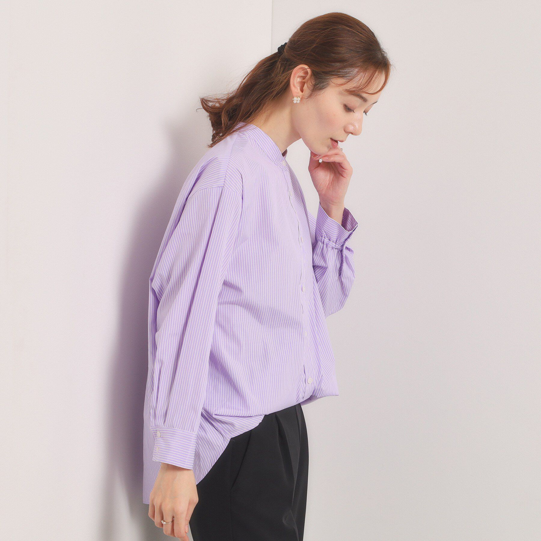 ITS&rsquo;DEMO「【手洗い可】2wayストライプブラウス」|シャツ・ブラウス|