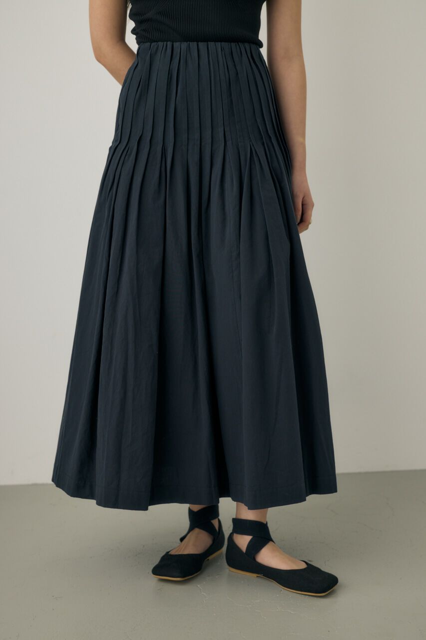 MOUSSY「ピンタックスカート オーガニックコットン使用」|スカート|BLK