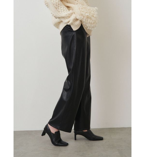 ELENDEEK「WIDE STRAIGHT LEATHER PT」|その他|ブラック