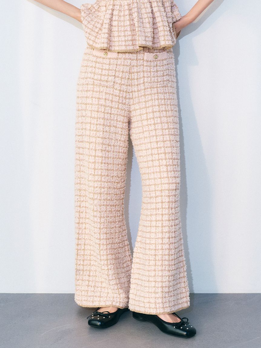 LILY BROWN「ツイードニットワイドパンツ」|その他|