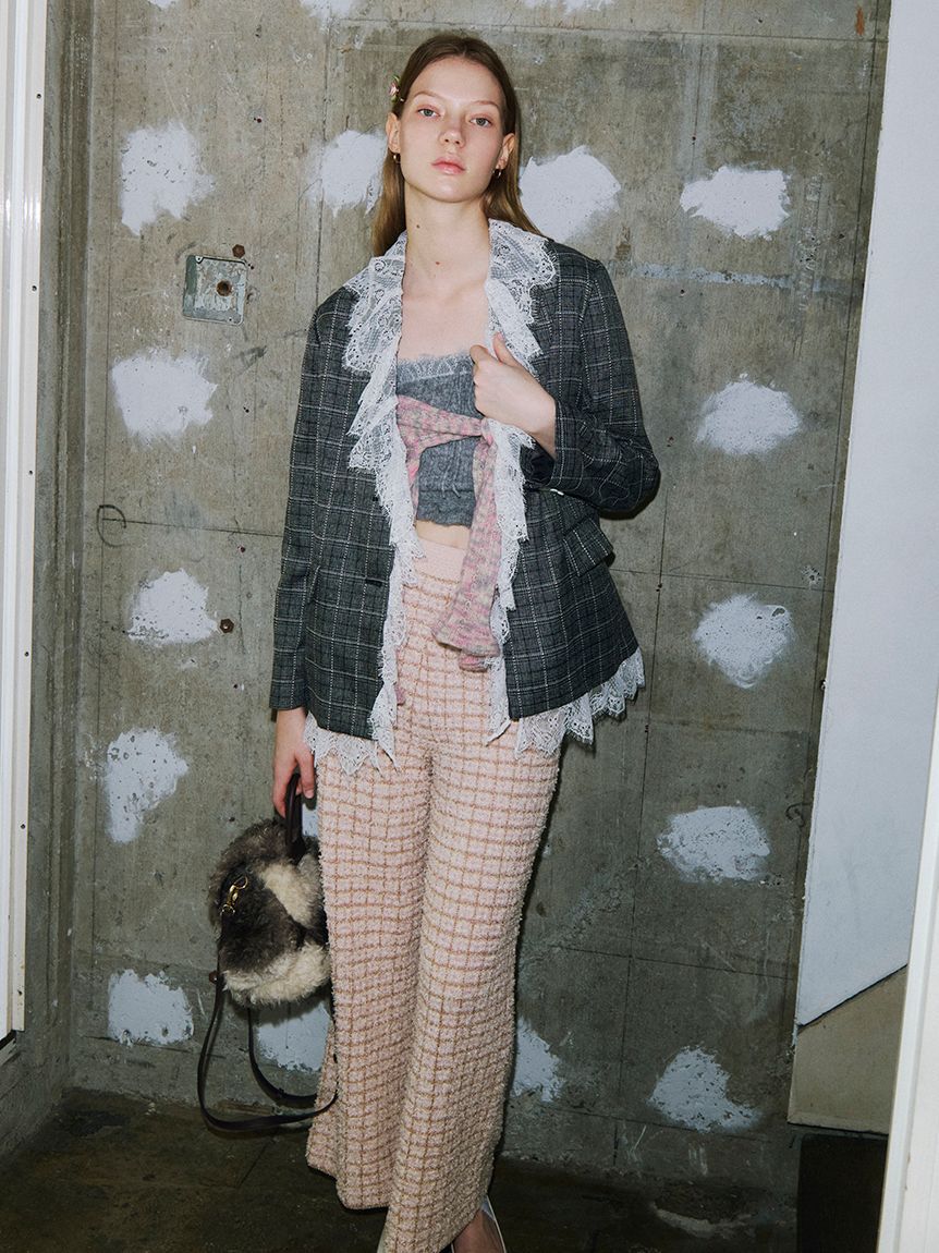 LILY BROWN「ツイードニットワイドパンツ」|その他|