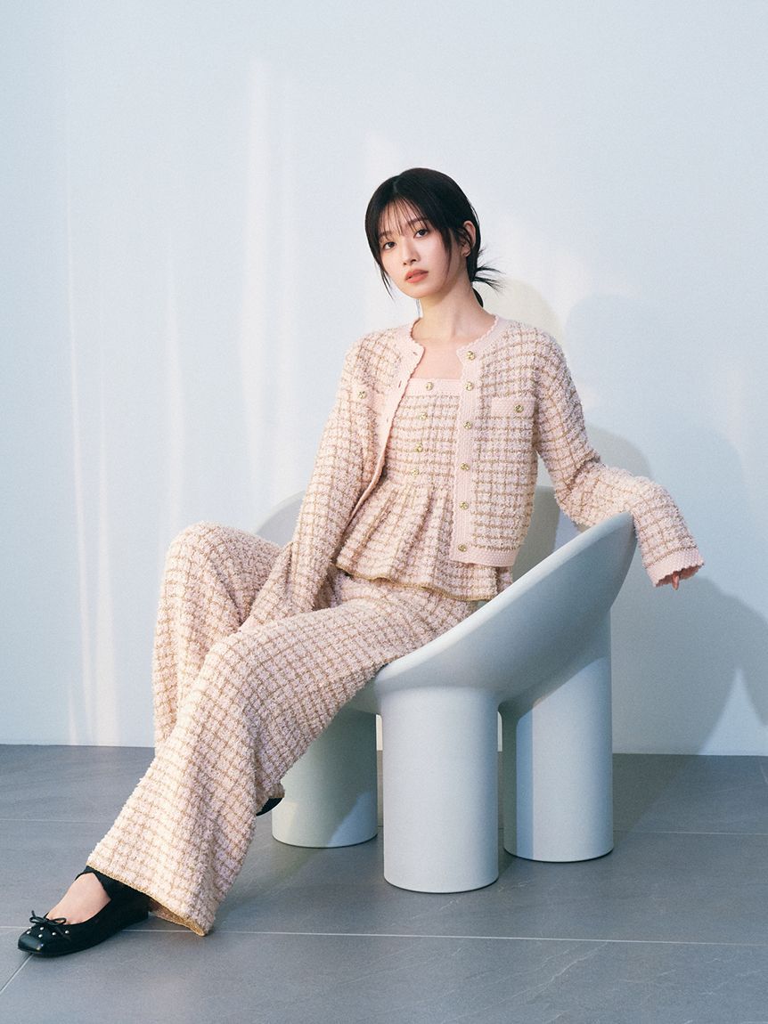 LILY BROWN「ツイードニットワイドパンツ」|その他|