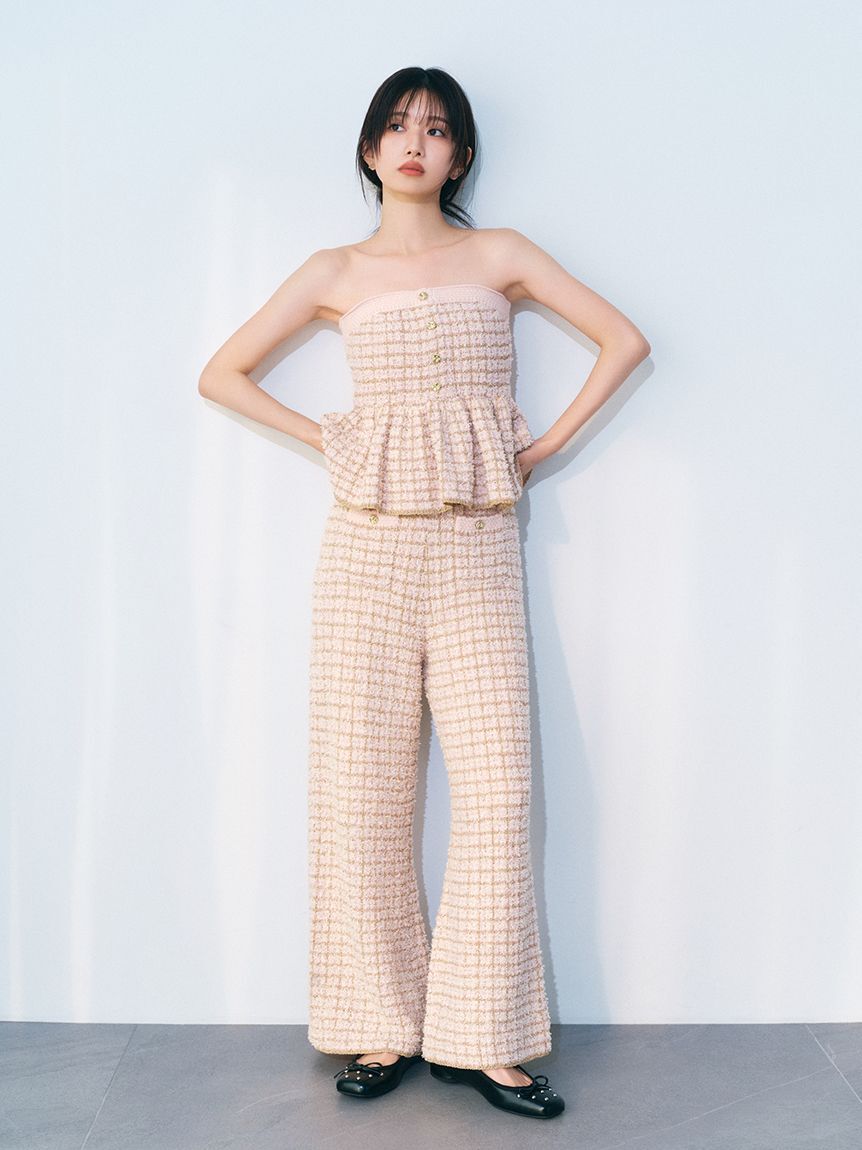 LILY BROWN「ツイードニットワイドパンツ」|その他|