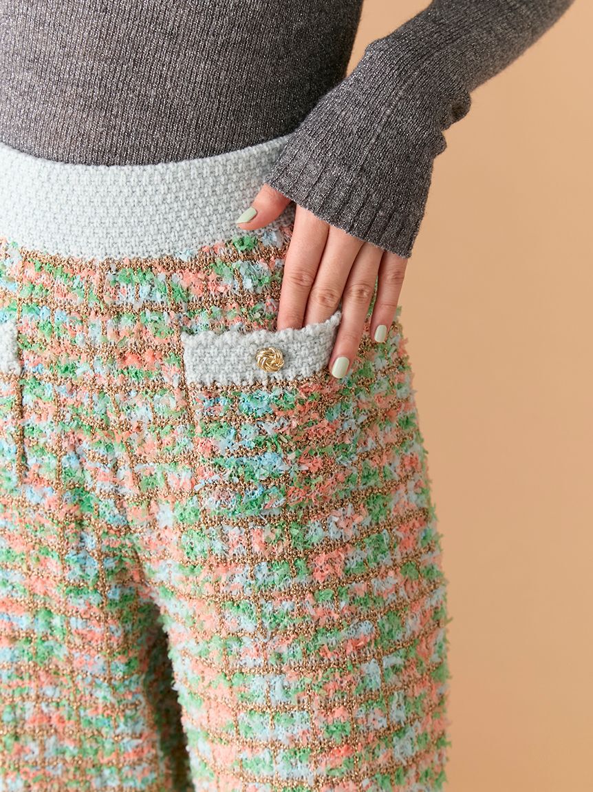 LILY BROWN「ツイードニットワイドパンツ」|その他|