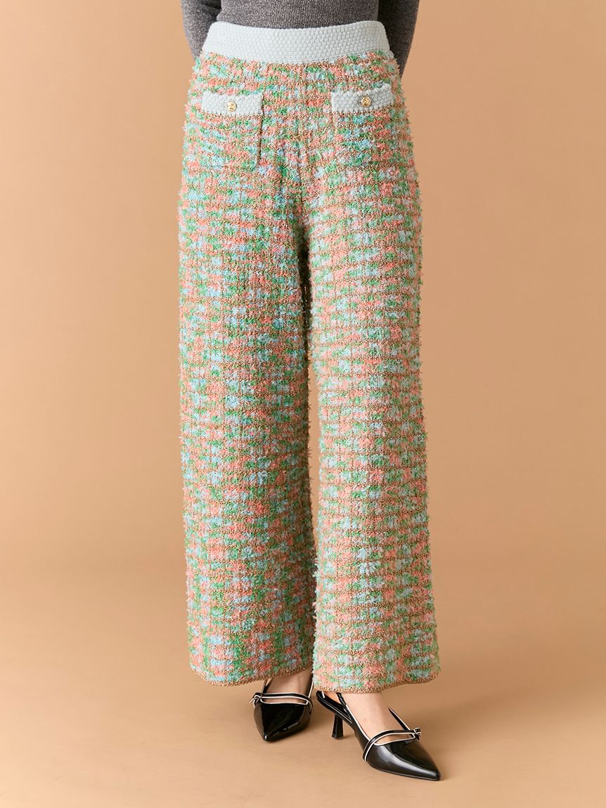 LILY BROWN「ツイードニットワイドパンツ」|その他|MIX